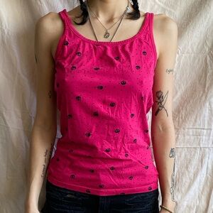Pink skull patterned women’s tank top Divided by H&M size M